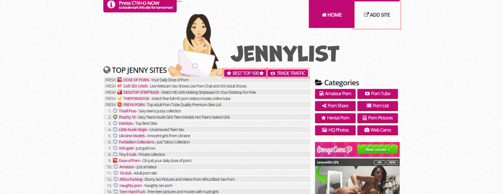 Check out JennyList.com and other best porn list sites for top quality porn sites! 
